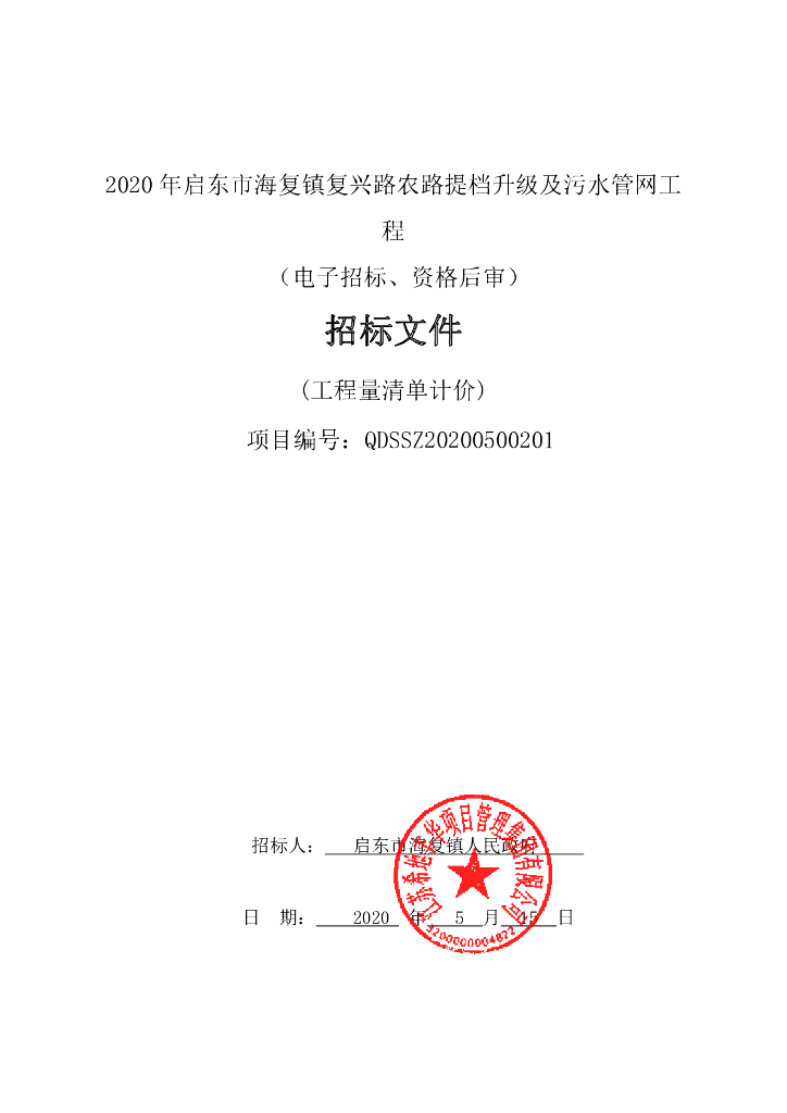 农路提档升级及污水管网工程招标文件124p