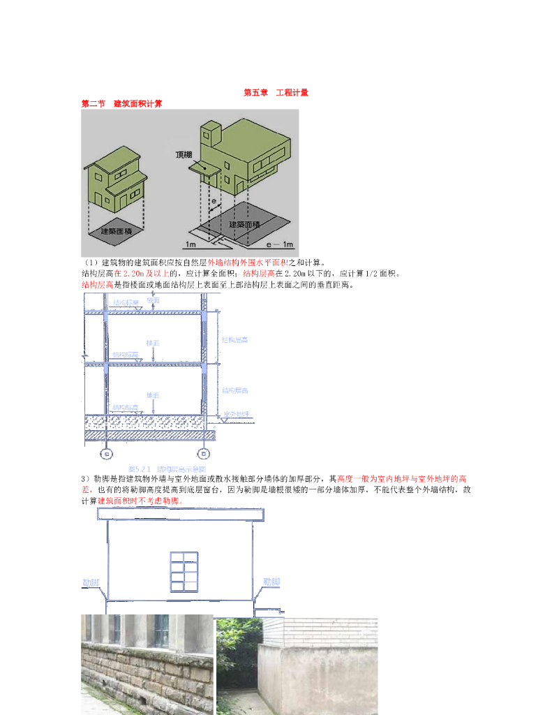 建筑面积及工程量计算方法