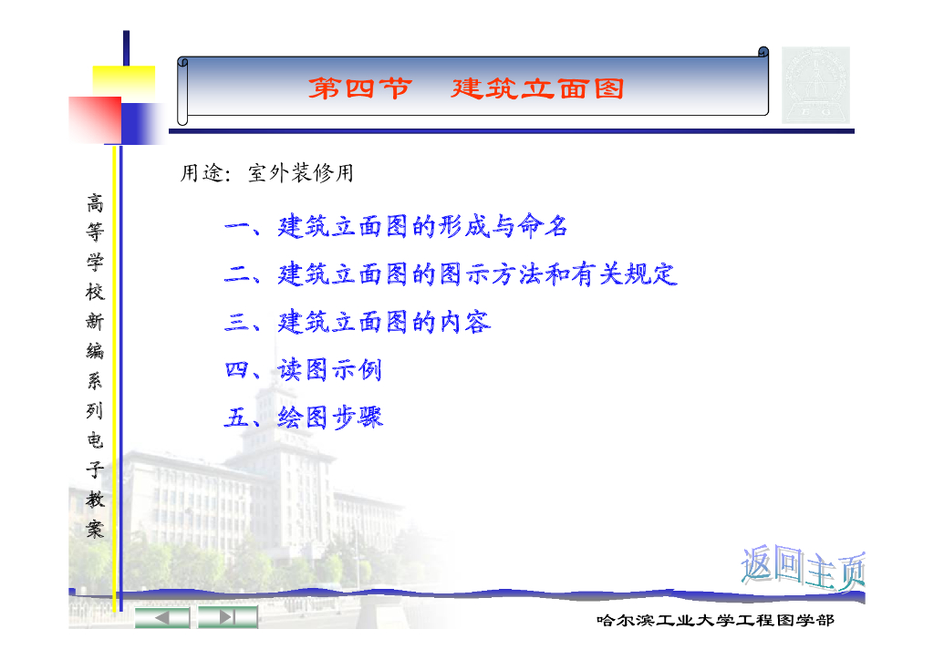 建筑立面图的图示方法及识读