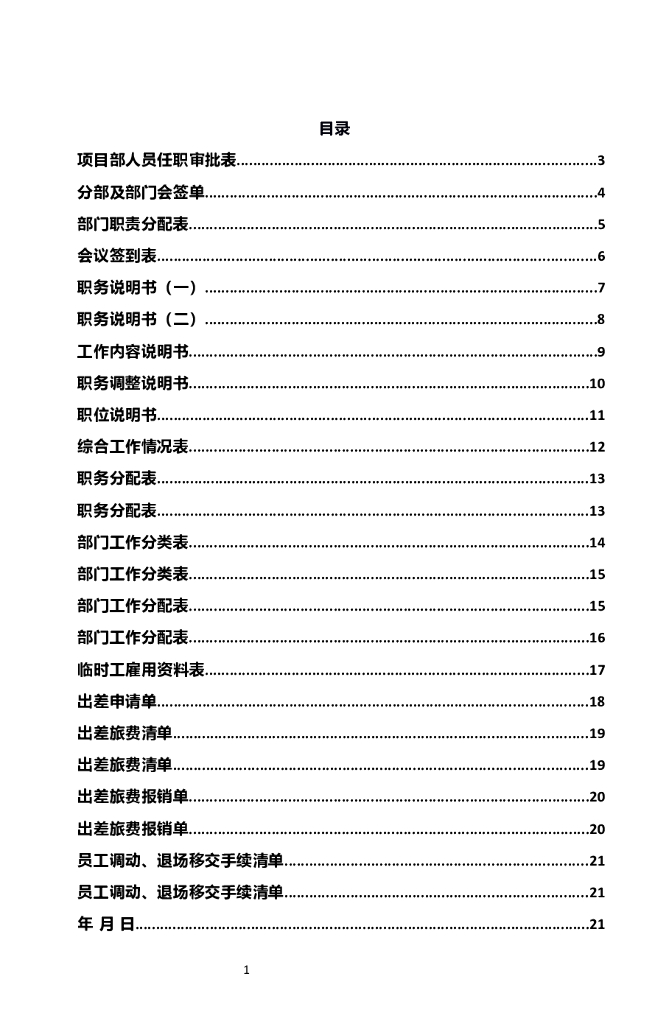 项目经理部50个常用表格汇总（可编辑）