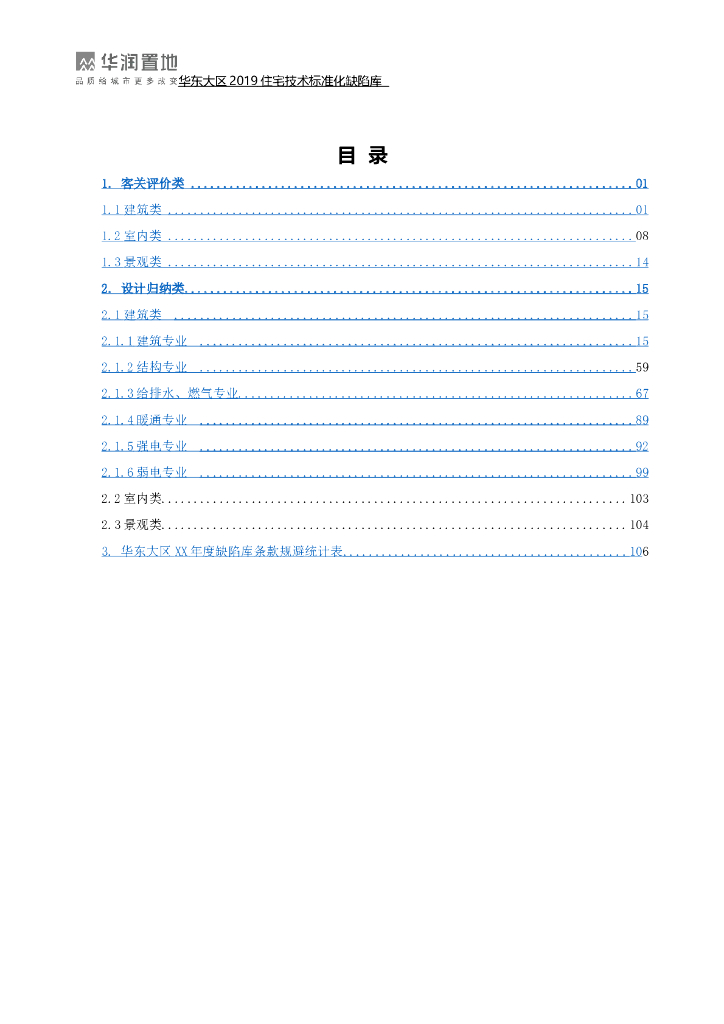知名地产住宅技术标准化缺陷库（110页）