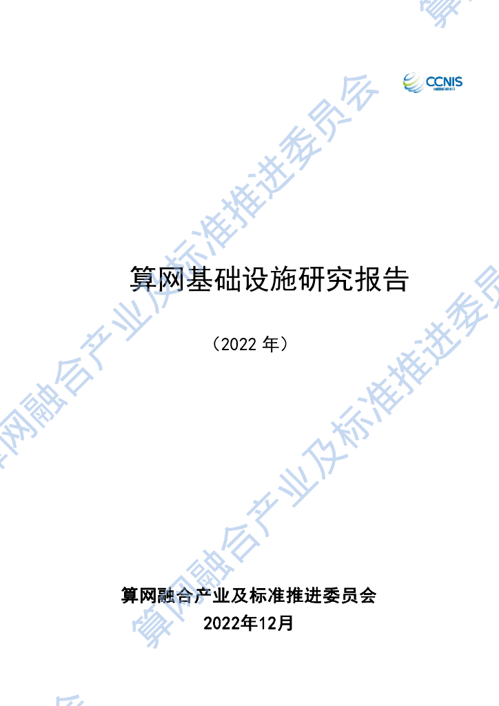 中国通信标准化协会：算网基础设施研究报告（2022年）