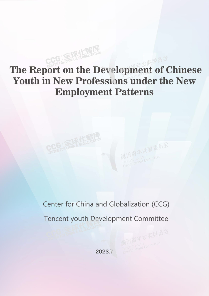 腾讯青年发展委员会&全球化智库：新就业形态下中国新职业青年发展报告2023（英文版） 海报