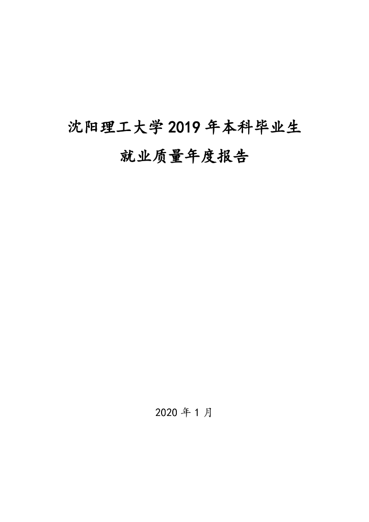 沈阳理工大学2019年就业质量年度报告海报