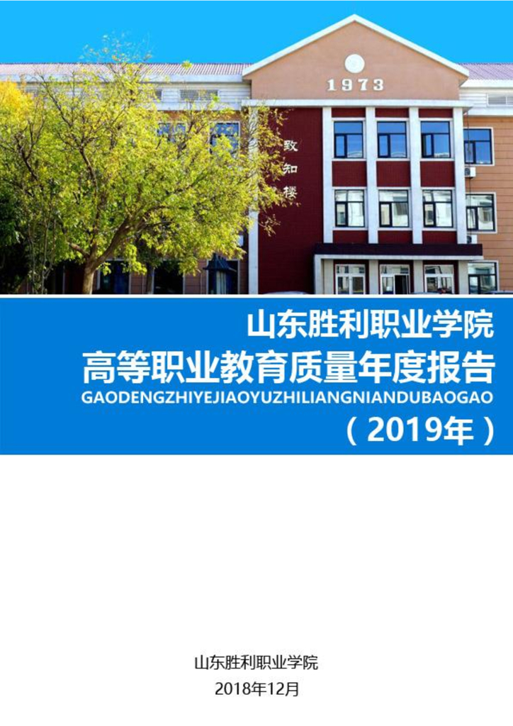 山东胜利职业学院高等职业教育质量年度报告（2019年）
