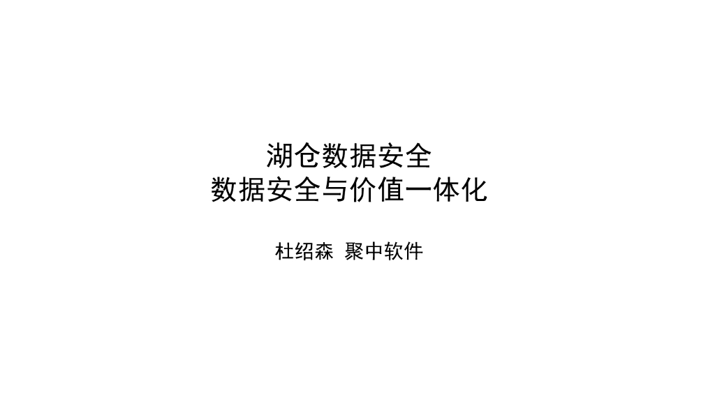 聚中软件：湖仓数据安全数据安全与价值一体化