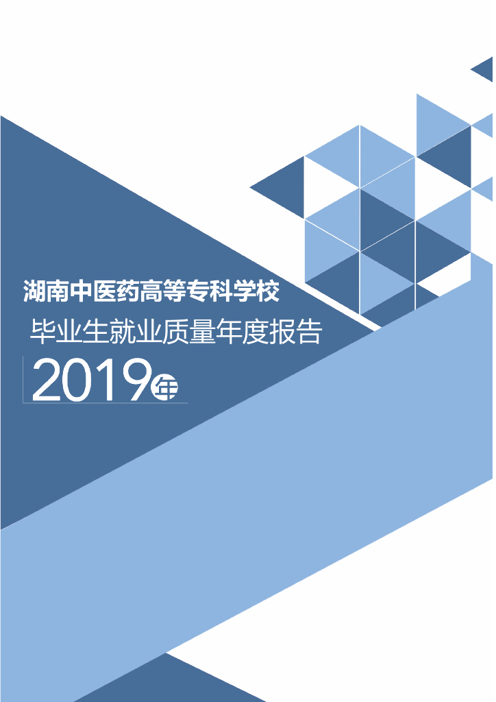 湖南中医药高等专科学校2019届毕业生就业质量年报