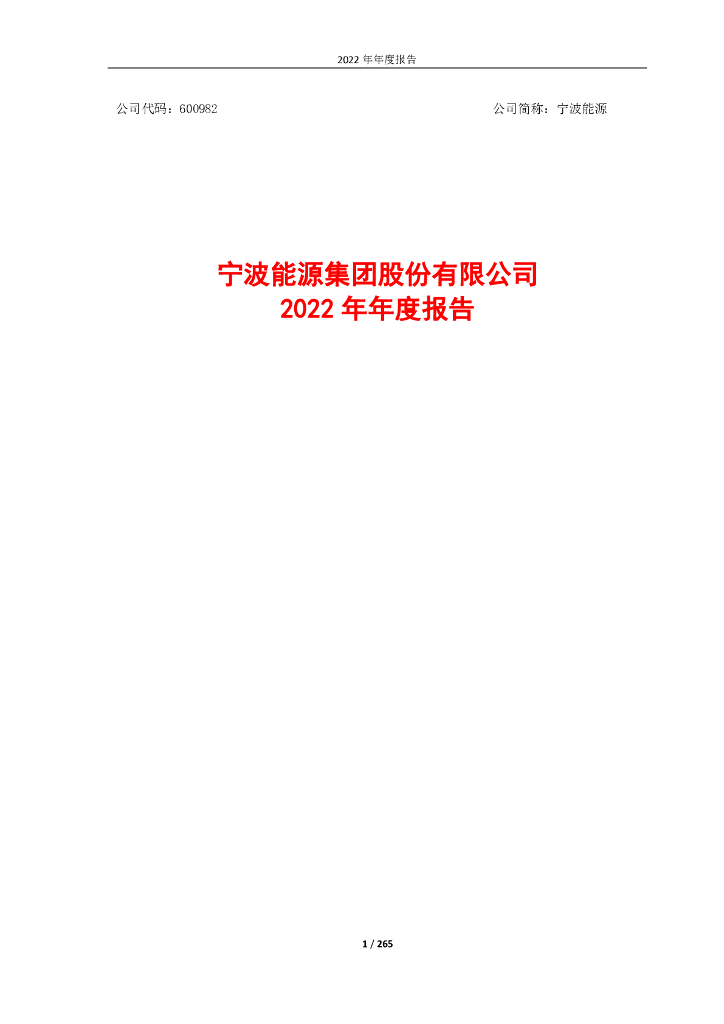 600982-宁波<em>能源</em>：宁波<em>能源</em>2022年年度报告 海报