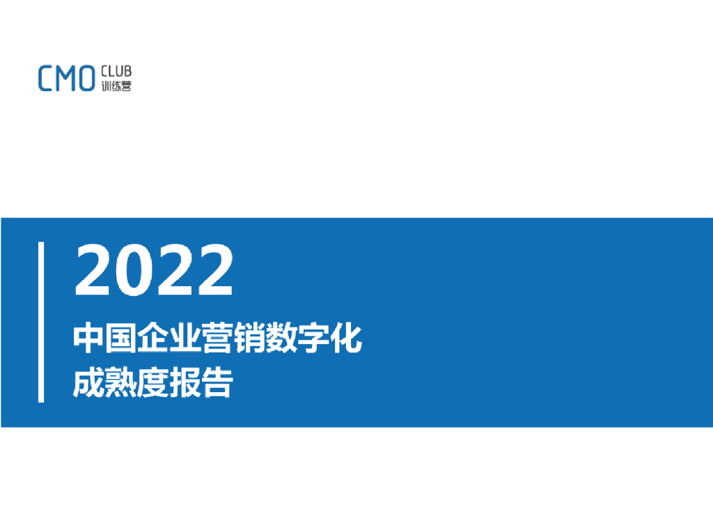 中国企业营销数字化成熟度报告（2022年）