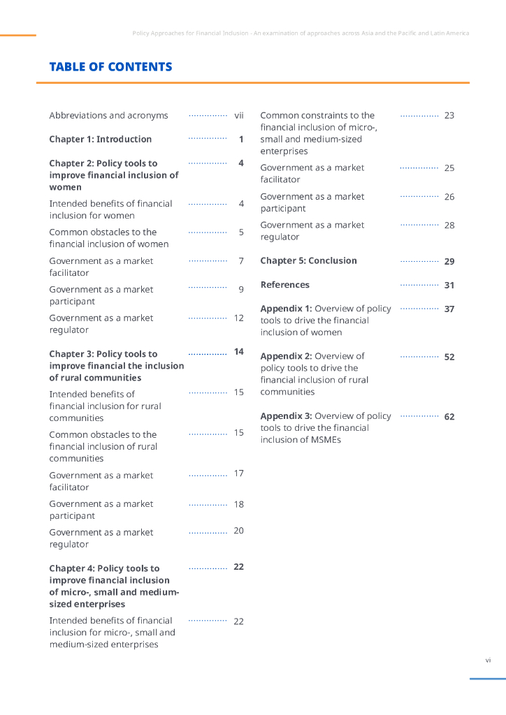 亚太经社会：金融普惠政策方针：审查亚洲及太平洋和拉丁美洲各地的做法（英文版）_第6页
