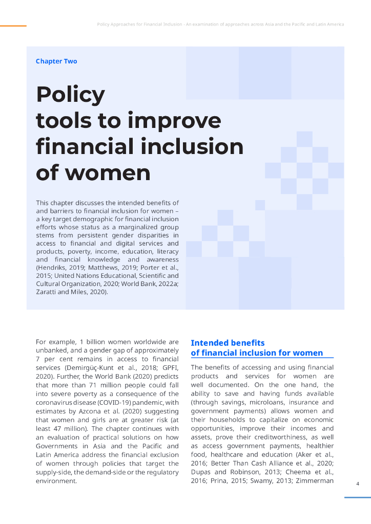 亚太经社会：金融普惠政策方针：审查亚洲及太平洋和拉丁美洲各地的做法（英文版）_第10页