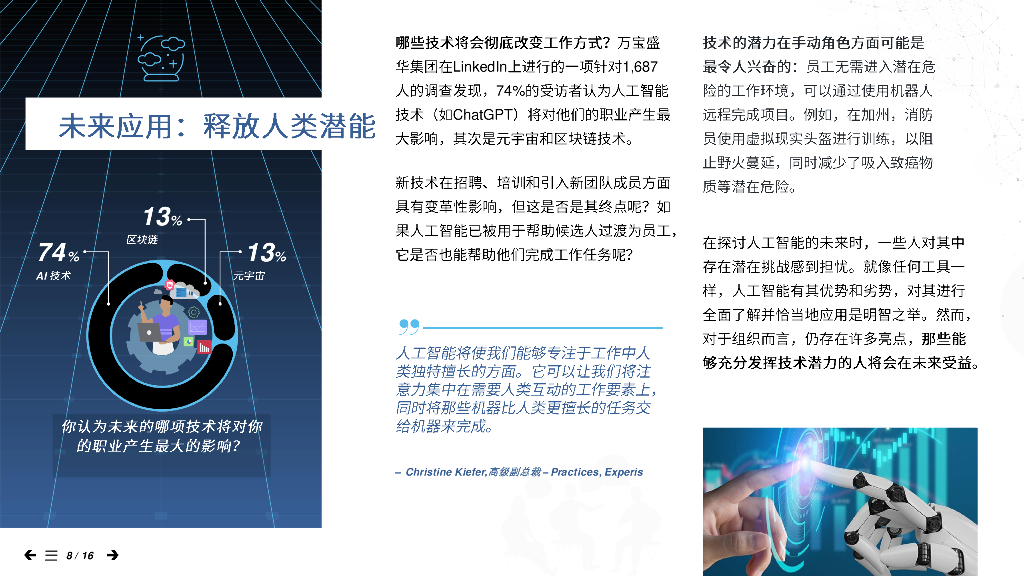 万宝盛华：2023人工智能和虚拟现实将如何改变职场世界报告_第8页