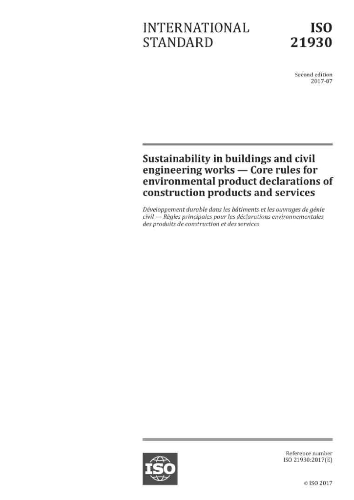 ISO 21930-2017 建筑物和土木工程的可持续性（英文版）