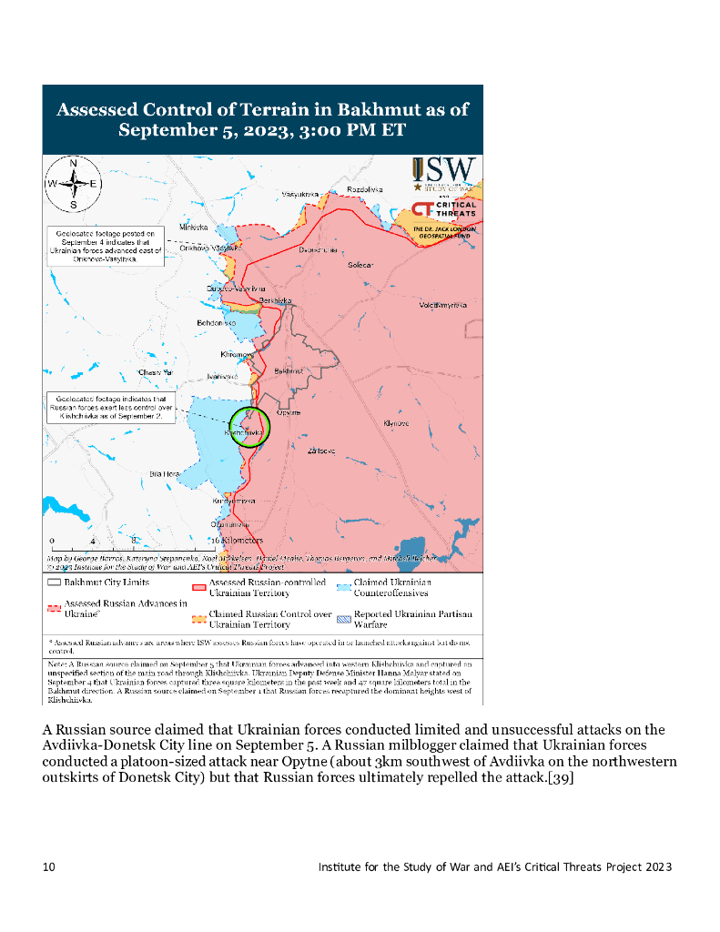 美国战争研究所（ISW）：俄罗斯进攻战役评估，2023年9月5日（英文版）_第10页