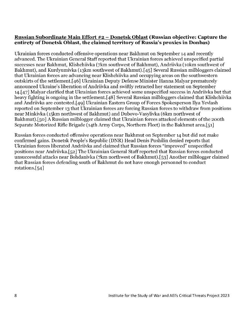 美国战争研究所（ISW）：俄罗斯进攻战役评估，2023年9月14日（英文版）_第8页