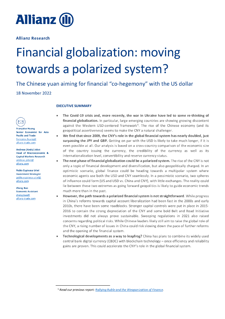 安联保险集团（Allianz）：金融全球化-走向两极分化体系？（2022）（英文版）
