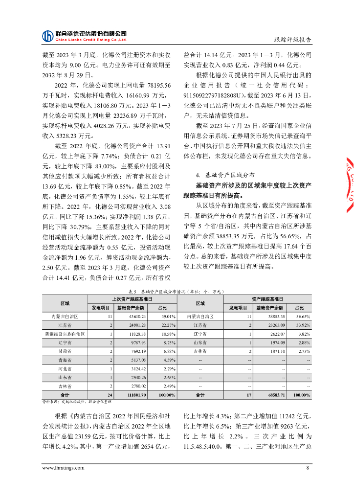 联合资信：中国三峡新能源(集团)股份有限公司2021年度第一期绿色资产支持票据(碳中和债)2023年跟踪评级报告_第9页