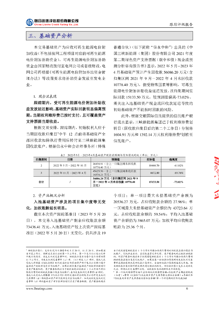 联合资信：中国三峡新能源(集团)股份有限公司2021年度第二期绿色资产支持票据(碳中和债)2023年跟踪评级报告_第7页