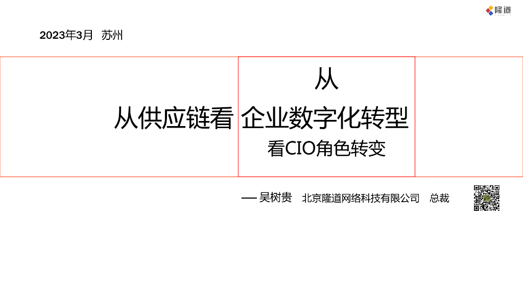 隆道网络（吴树贵）：从供应链看企业<em>数字化转型</em>——从企业<em>数字化转型</em>看CIO角色转变 海报