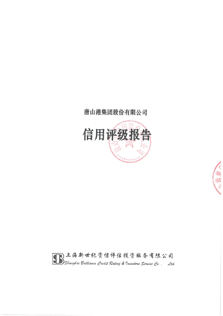 新世纪：唐山港集团股份有限公司主体信用评级报告