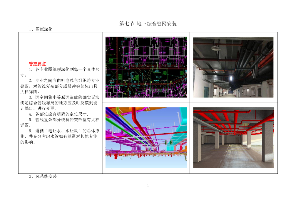 【央企】地下室综合管网施工样板图册