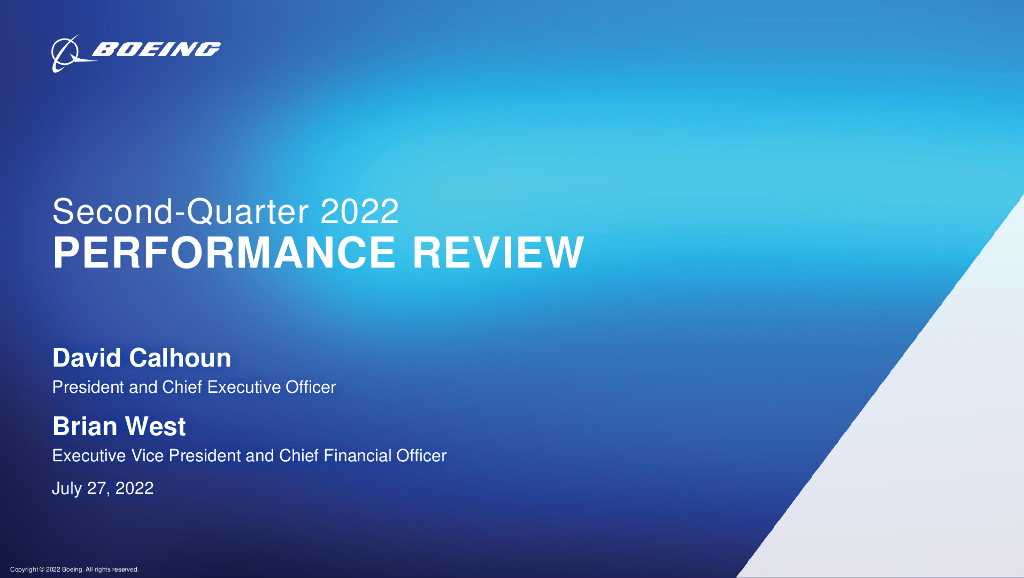 波音（Boeing）：2022年第二季度业绩回顾（英文版）