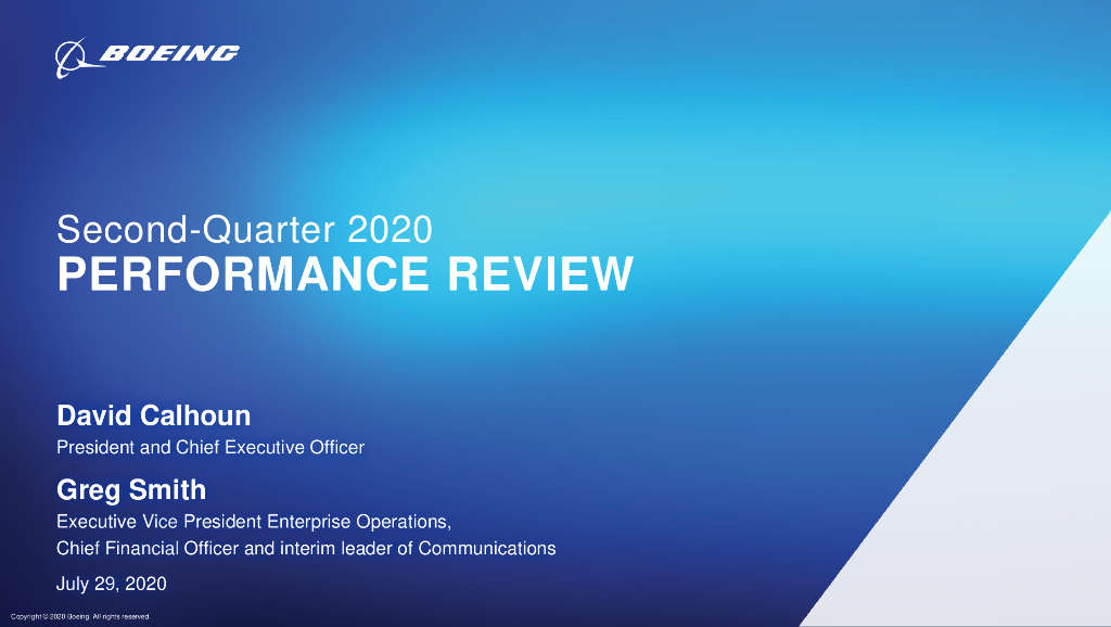 波音（Boeing）：2020年第二季度业绩回顾（英文版）