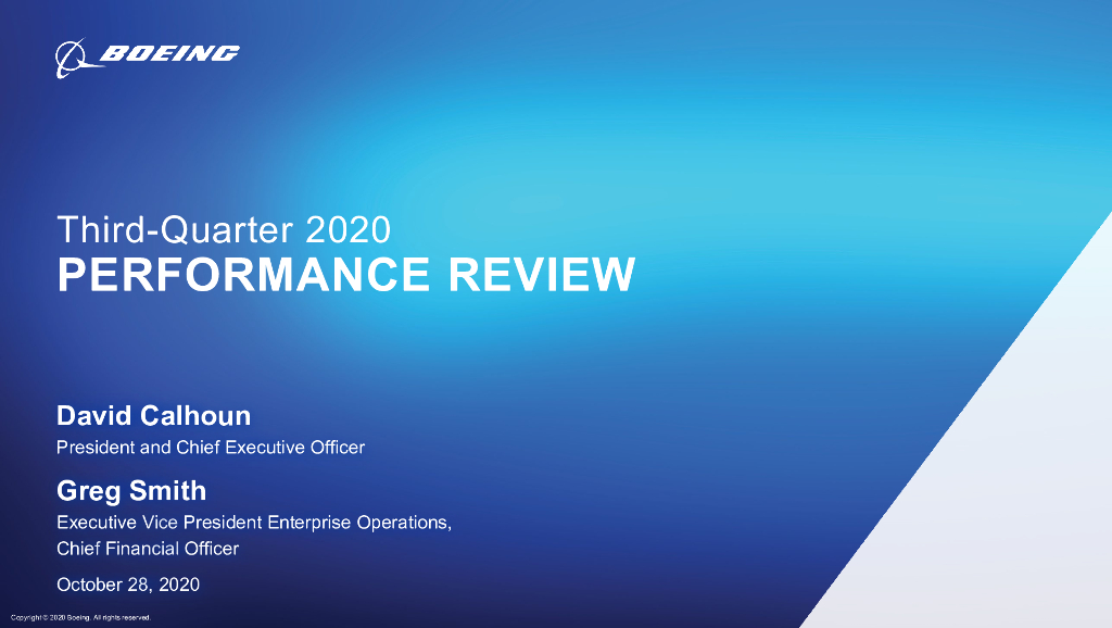 波音（Boeing）：2020年第三季度业绩回顾（英文版）