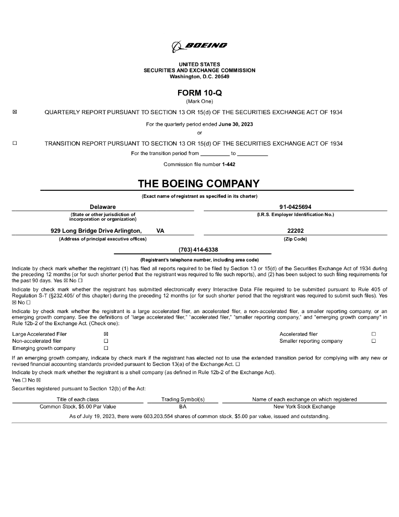 波音（Boeing）：2023年第二季度财报（英文版）