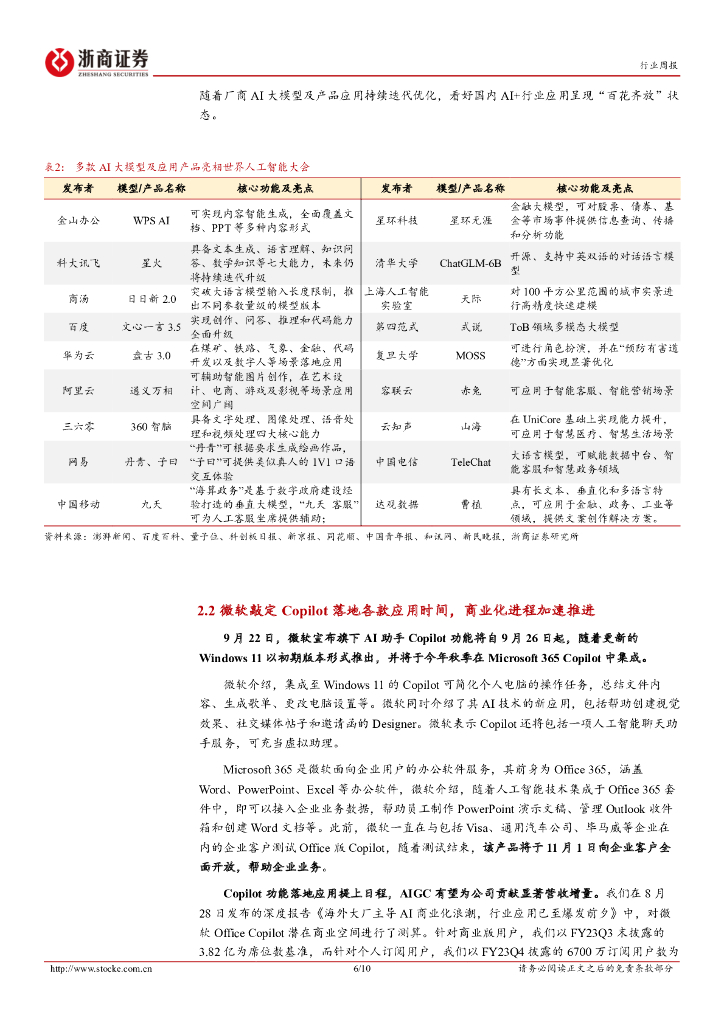 浙商证券：人工智能行业周报：微软敲定Copilot落地时间，AI商业化进程持续加速_第6页