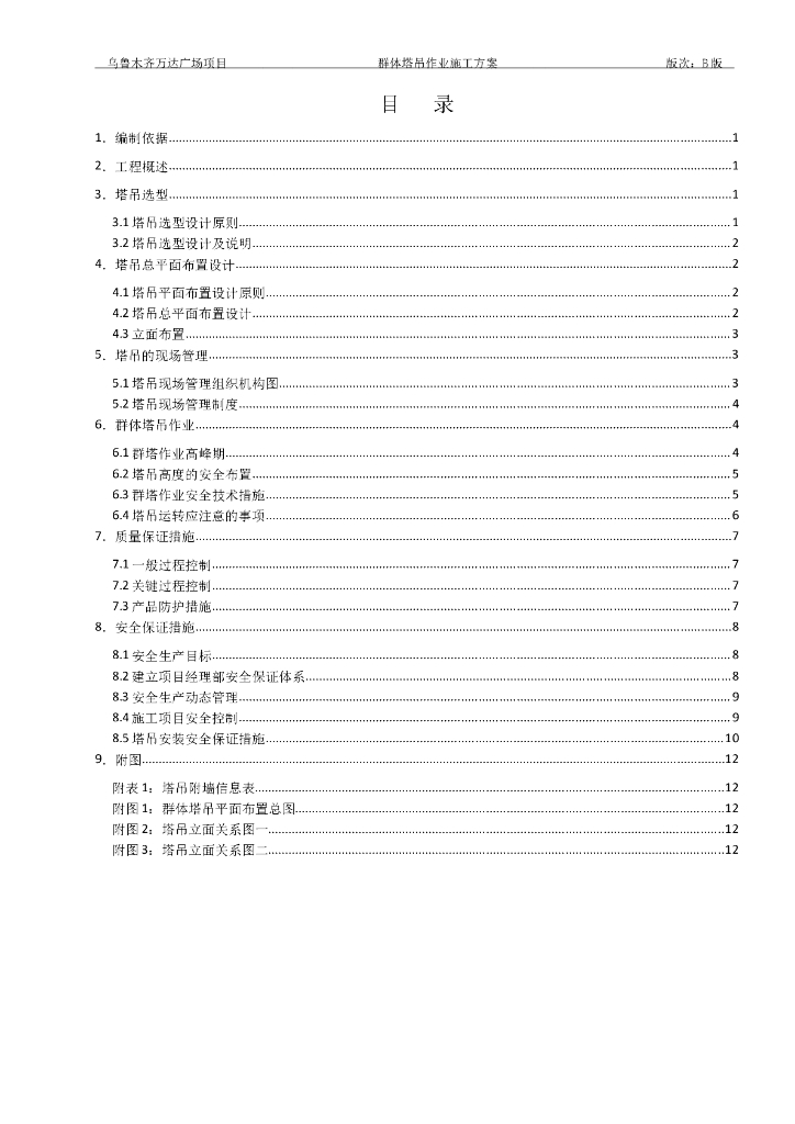 群体塔吊作业方案