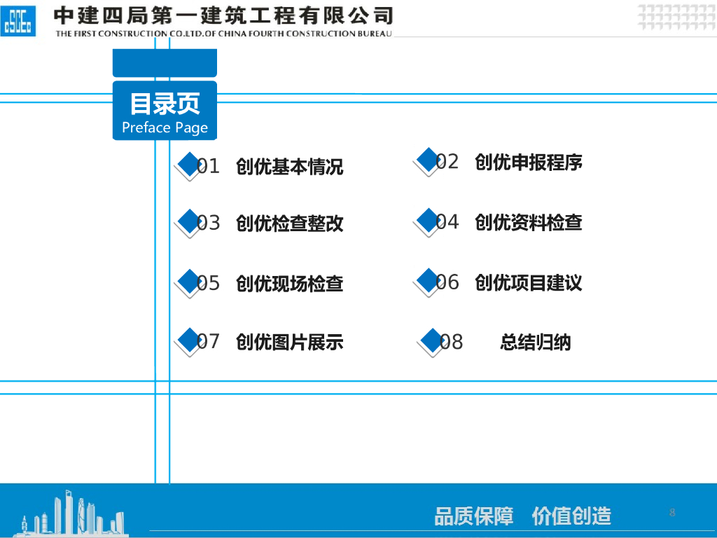 中建工程创鲁班奖八项基本要求