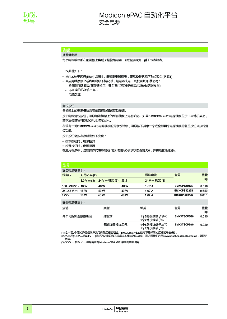 施耐德电气Modicon M580 Safety ePAC选型手册_第8页