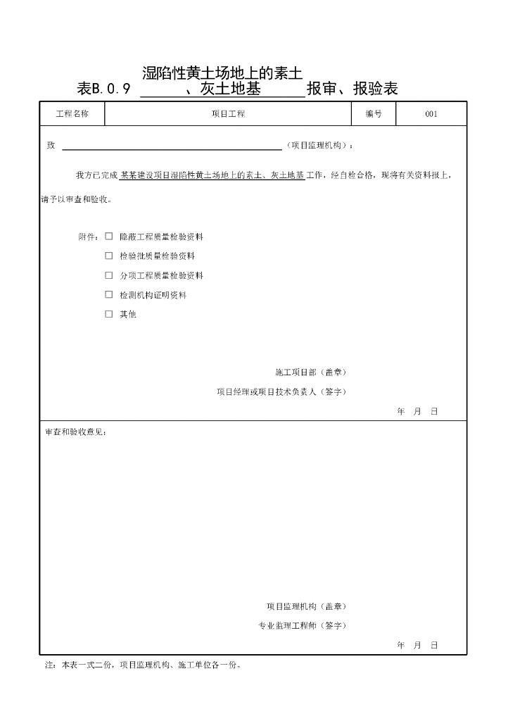 浙江建设项目特殊土地基基础质量验收记录