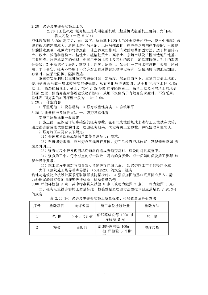 强夯及重锤夯实施工工艺介绍