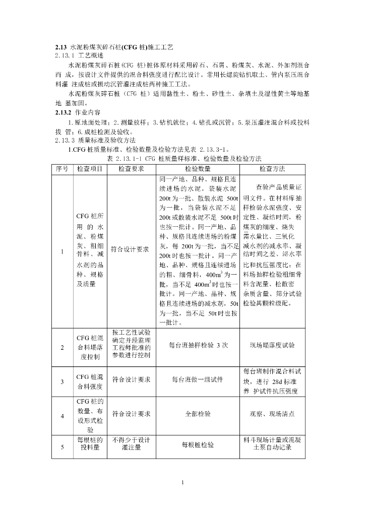 水泥粉煤灰碎石桩(CFG 桩)施工工艺