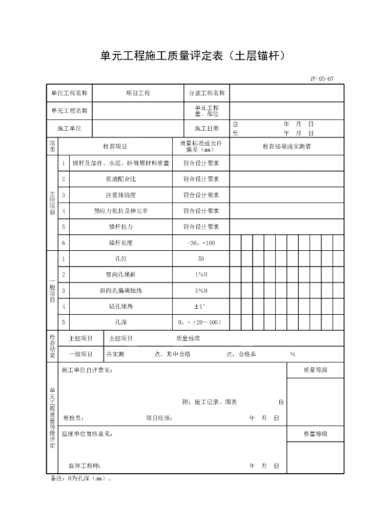 上海水利工程质量检验质量检验评定类用表_第7页
