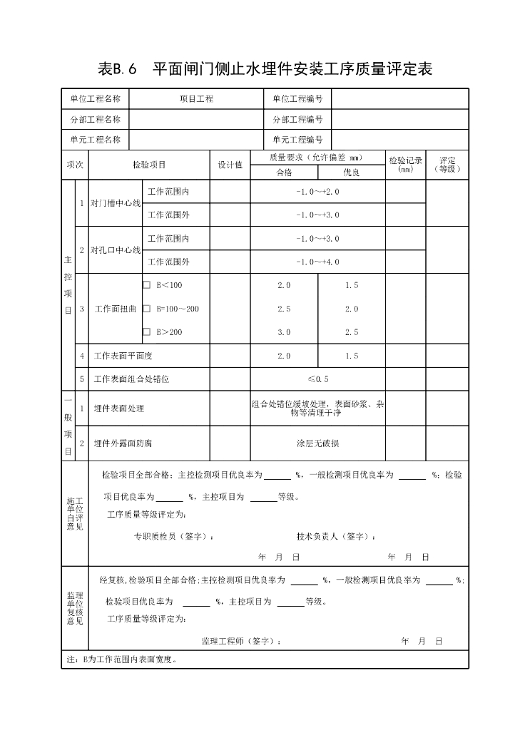 江苏水利水电工程工序质量评定表2022_第6页