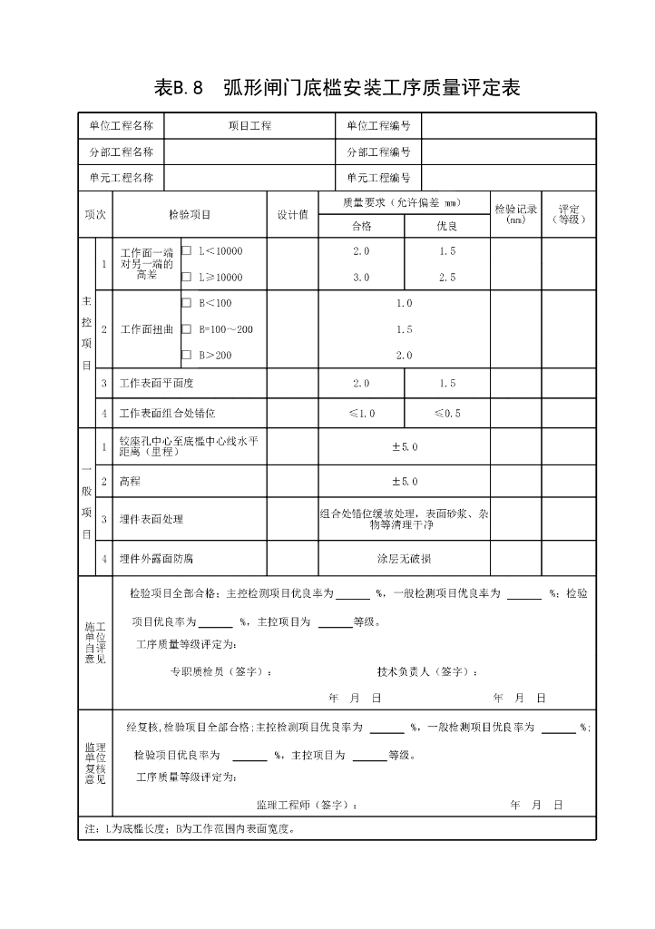江苏水利水电工程工序质量评定表2022_第8页