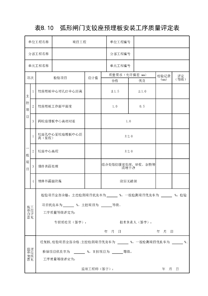 江苏水利水电工程工序质量评定表2022_第10页