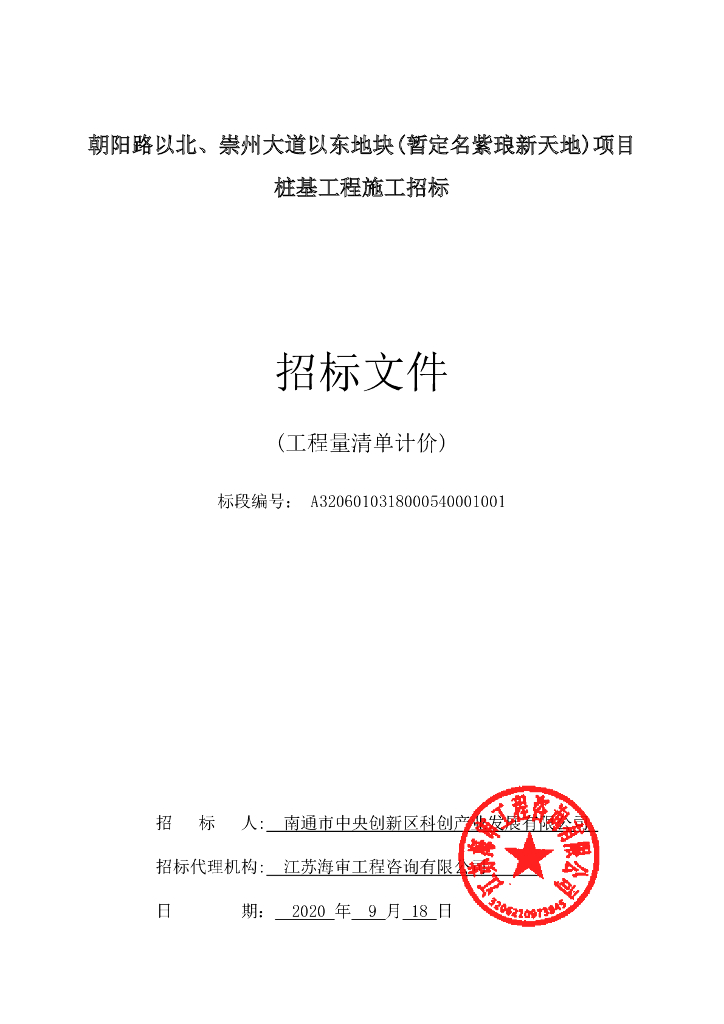 崇州大道以东地块项目桩基工程招标文件144p