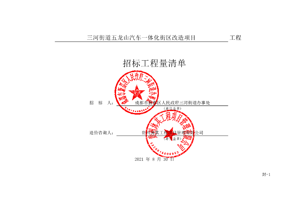 三河街道五龙山汽车一体化街区改造项目清单案例301P