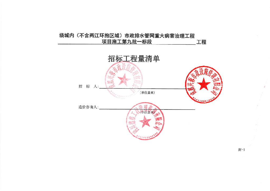 市政排水管网重大病害治理工程清单案例105P
