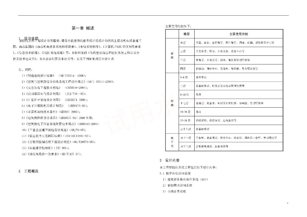 某酒店智能化系统工程设计