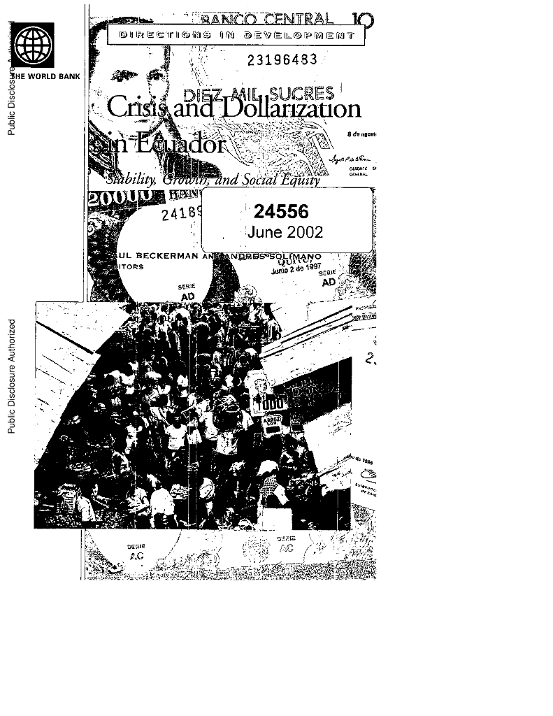 世界银行：发展方向报告-厄瓜多尔的危机和美元化：稳定、增长和社会公平（英文版）
