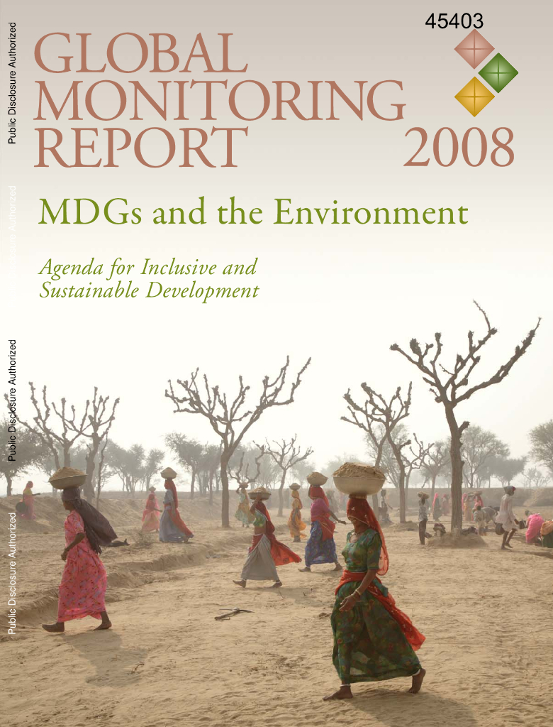 世界银行：《2008年全球监测报告：千年发展目标与环境》、《包容性和可持续发展议程》（英文版）