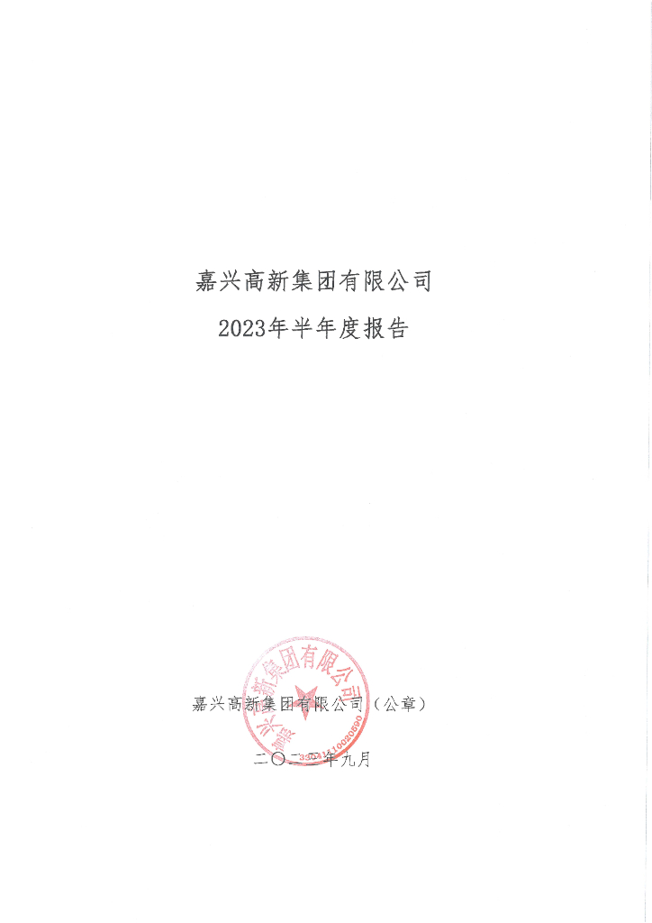 嘉兴高新集团有限公司2023年半年度报告的更正公告及相关文件