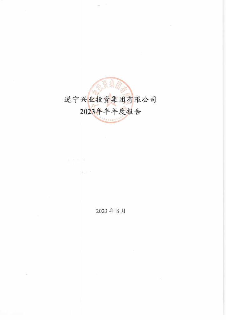 遂宁兴业投资集团有限公司2023年半年度报告