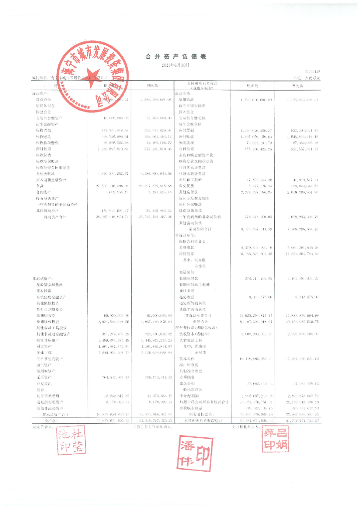 海宁市城市发展投资集团有限公司2023年半年财务报告及附注