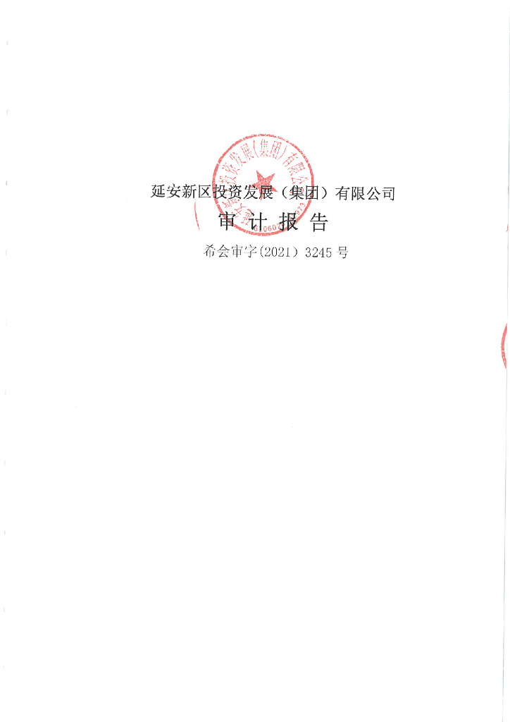 延安新区投资发展(集团)有限公司2020年度经审计的合并及母公司财务报告